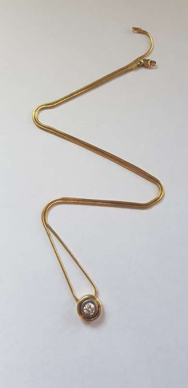 STUNNING 18KT ROPE CHAIN WITH DIAMOND PENDANT